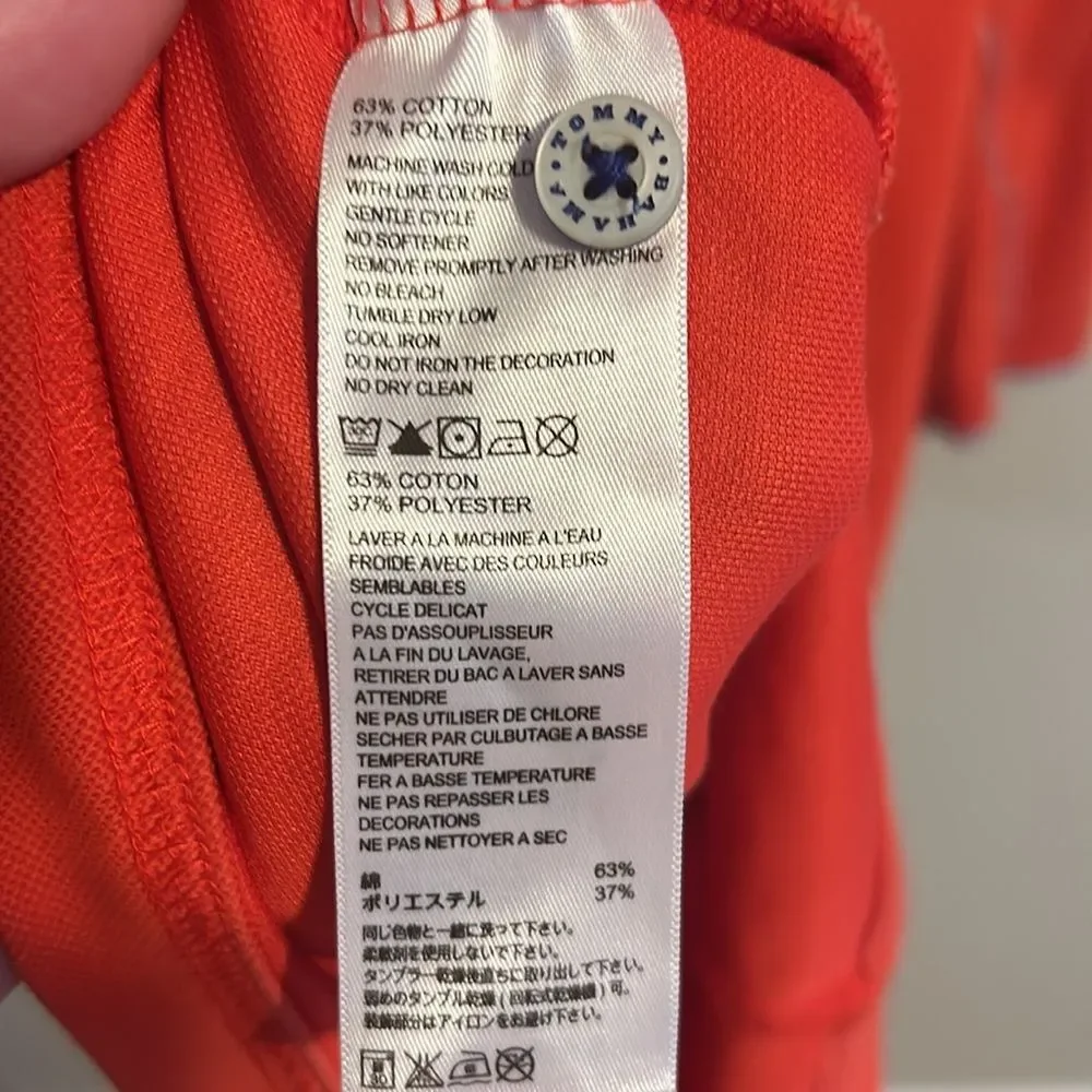 Tommy Bahama Reddish Orange Polo Shirt. Size Large